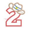2nd Birthday Cowboy Hat Applique Embroidery Design Logo