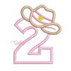 2nd Birthday Cowboy Hat Applique Embroidery Design Logo