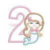 2nd Birthday Mermaid Applique Embroidery Design 1