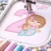 2nd Birthday Mermaid Applique Embroidery Design Logo 1