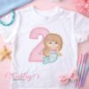 2nd Birthday Mermaid Applique Embroidery Design Logo 3