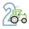 2nd Birthday Tractor Applique Embroidery Design