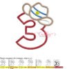 3 Cowboy Hat Applique Stitch Map