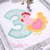 3rd Birthday Chicken Applique Design Picture logo 3