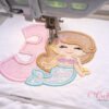 3rd Birthday Mermaid Embroidery Applique Design Logo 3