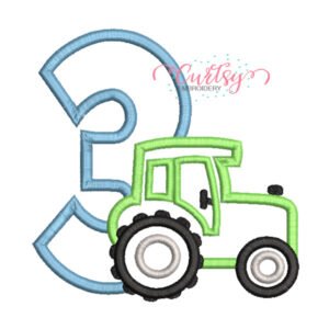 Tractor 3rd Birthday Applique