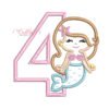 4th Birthday Mermaid Applique Embroidery Design 4th Birthday Mermaid Applique Embroidery Design