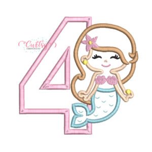 4 Mermaid Applique Design