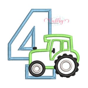 Tractor 4th Birthday Applique