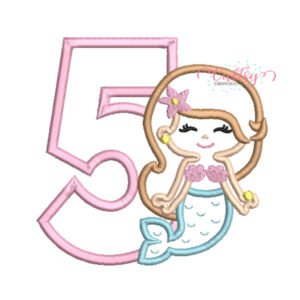 5 Mermaid Applique Design