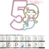 5th Birthday Mermaid Applique Stitch Map