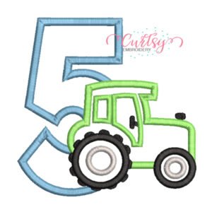 Tractor 5th Birthday Applique