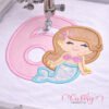 6th Birthday Mermaid Embroidery Applique Design Logo 3
