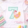 7th Birthday Chicken Applique Embroidery Design Logo 1