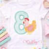 8th Birthday Chicken Applique Design Picture Logo 1