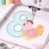 8th Birthday Chicken Applique Design Picture Logo 3