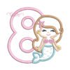 8th Birthday Mermaid Applique Embroidery Design