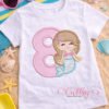 8th Birthday Mermaid Applique Embroidery Design Logo 1