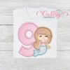 9th Birthday Mermaid Applique Embroidery Design 2000 9th Birthday Mermaid Applique Embroidery Design 2000
