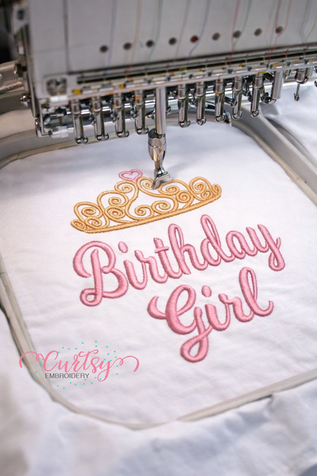 Birthay Girl Tiara Embroidery Design Logo 3