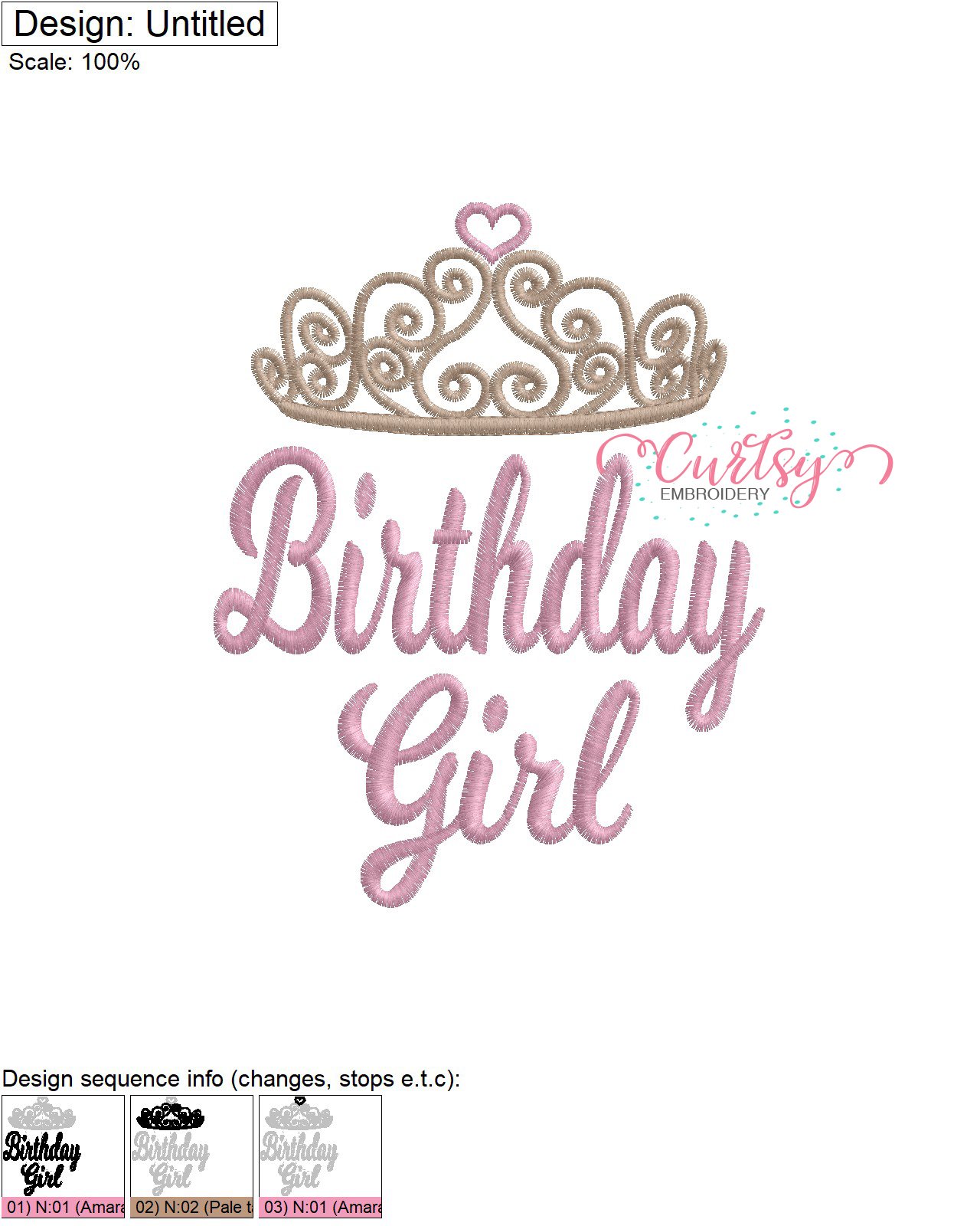 Birthday Girl Tiara Stitch Map