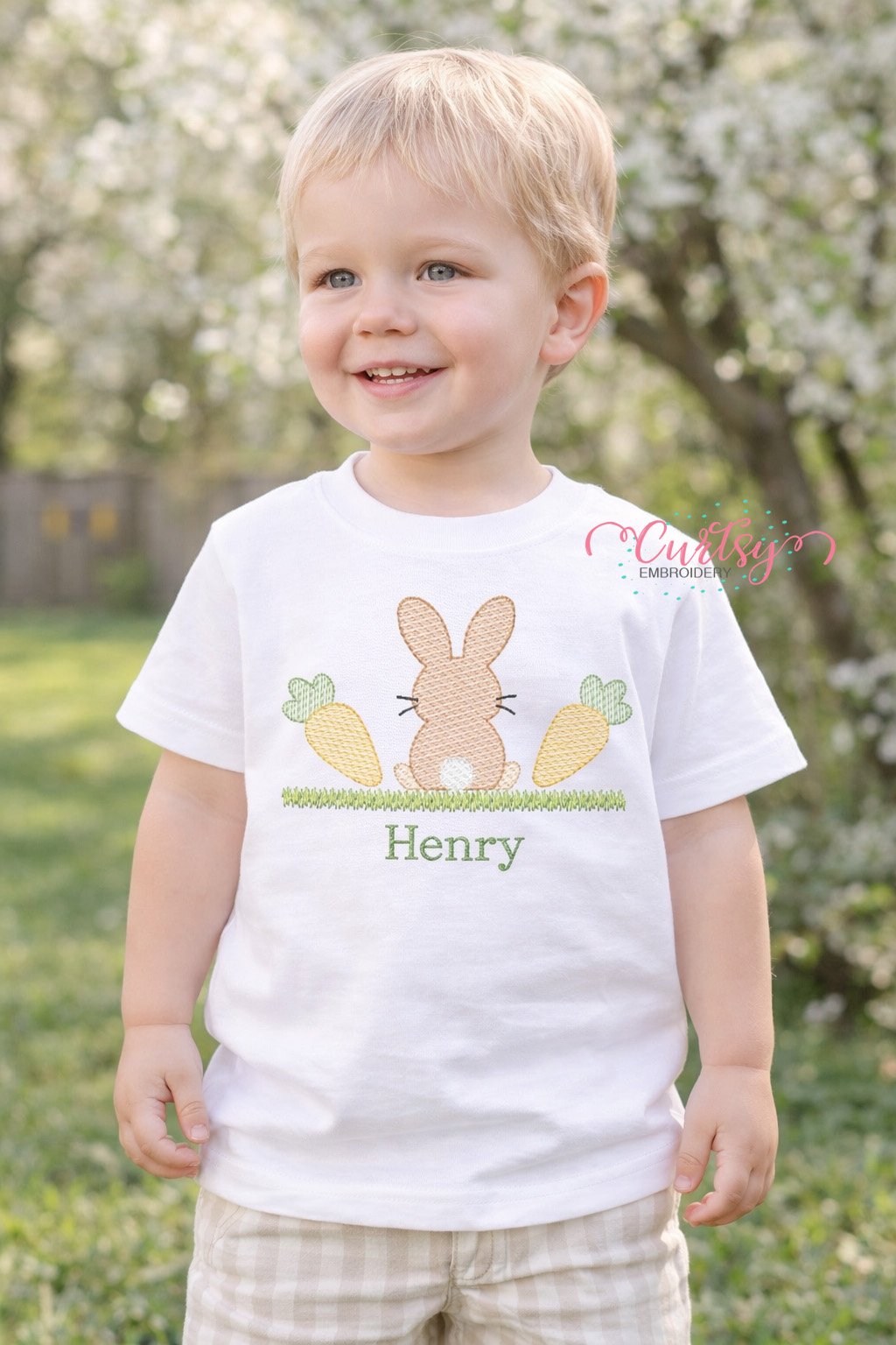 Bunny with Carrots Quick Stitch Embroidery Design _ Logo 2 Bunny with Carrots Quick Stitch Embroidery Design _ Logo 2