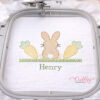 Bunny with Carrots Quick Stitch Embroidery Design _ Logo 3