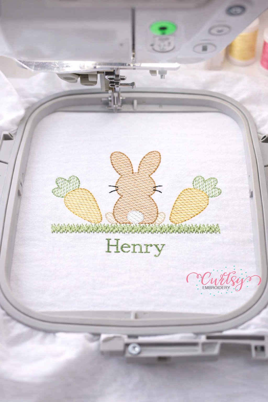 Bunny with Carrots Quick Stitch Embroidery Design _ Logo 3 Bunny with Carrots Quick Stitch Embroidery Design _ Logo 3