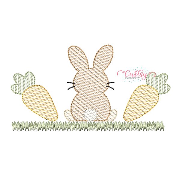 Bunny with Carrots Quick Stitch Embroidery Design _ Website Bunny with Carrots Quick Stitch Embroidery Design _ Website