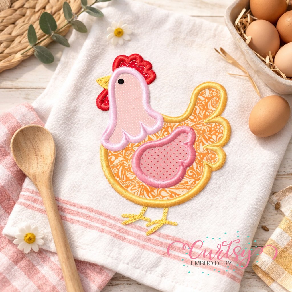 Chicken Applique Design logo 1 Chicken Applique Design logo 1