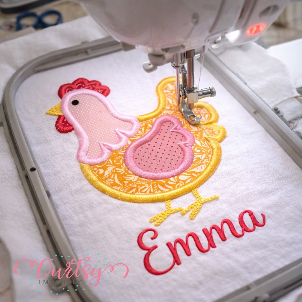 Chicken Applique Design logo 3 Chicken Applique Design logo 3