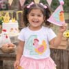 Fourth Birthday Chicken Embroidery Applique Logo 2