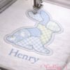 Patchwork Boy Bunny Applique Design Logo 1