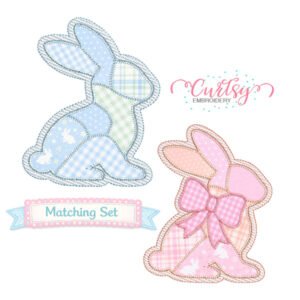 Patchwork Bunny Applique Set