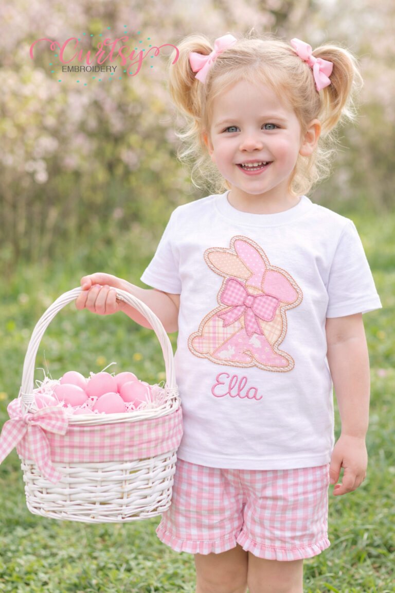 Patchwork Girl Bunny Applique Logo 2