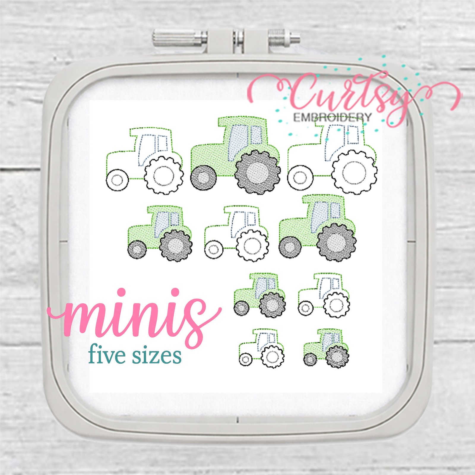 Tractor Minis Embroidery Designs 2000
