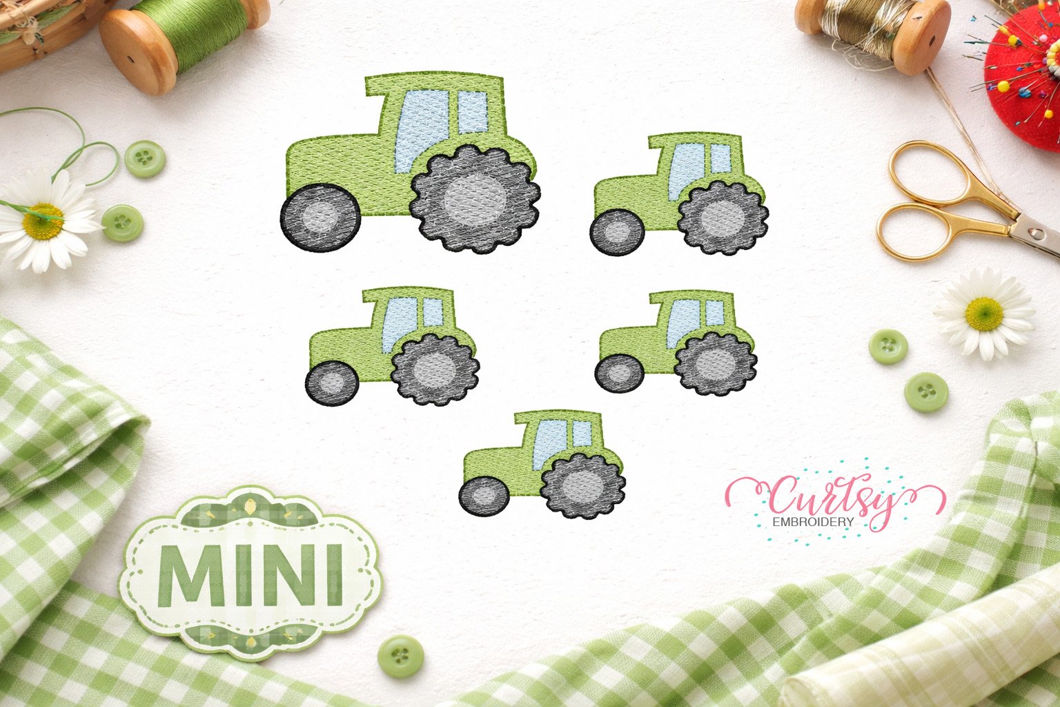 Tractor Minis Embroidery Designs Logo 1