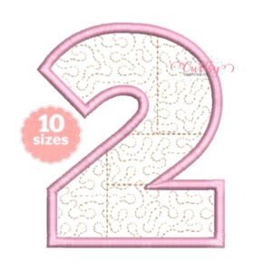 Quilted Number 2 Applique