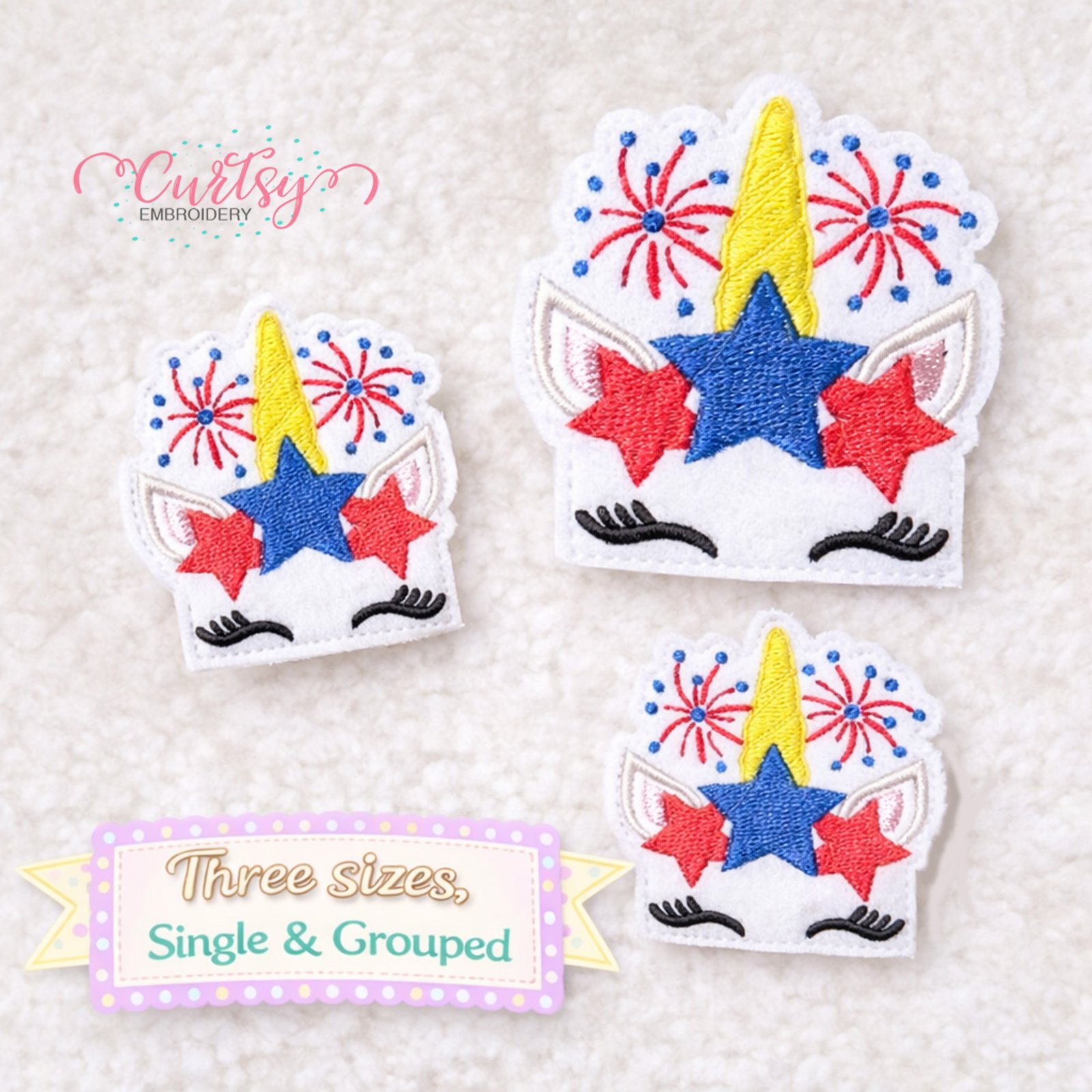 4th of July Unicorn Feltie Design _ Etsy 2000