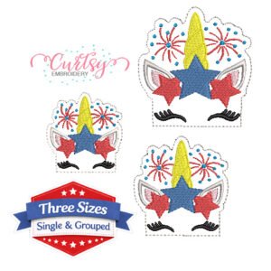 4th of July Unicorn Feltie Design