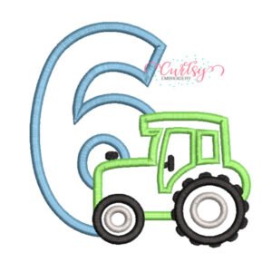 Tractor 6th Birthday Applique