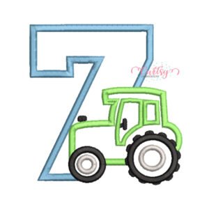 Tractor 7th Birthday Applique
