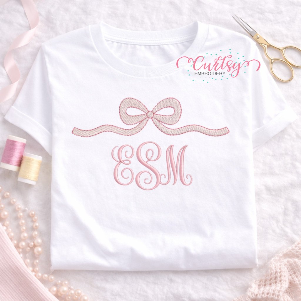 Bow Topper Embroidery Design _ Logo 1