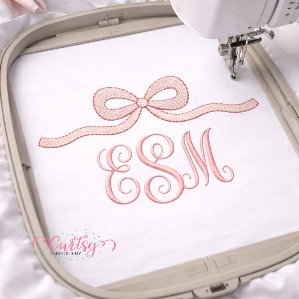 Bow Topper Embroidery Design _ Logo 3