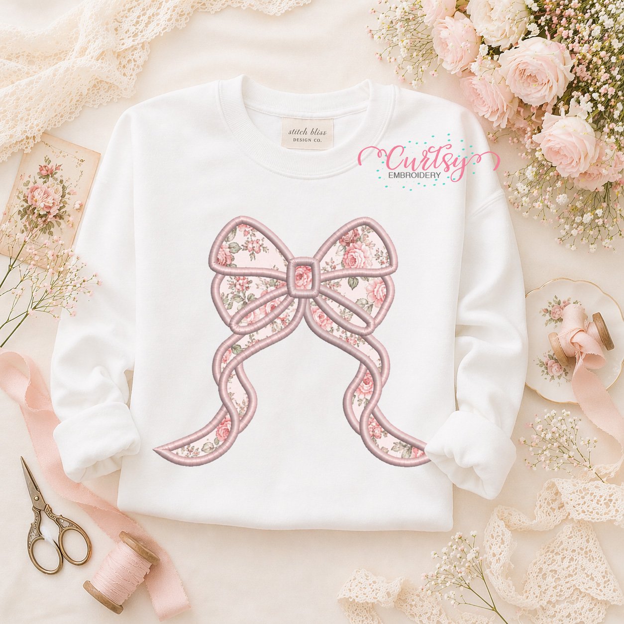 Coquette Bow Applique Design _ Logo 1