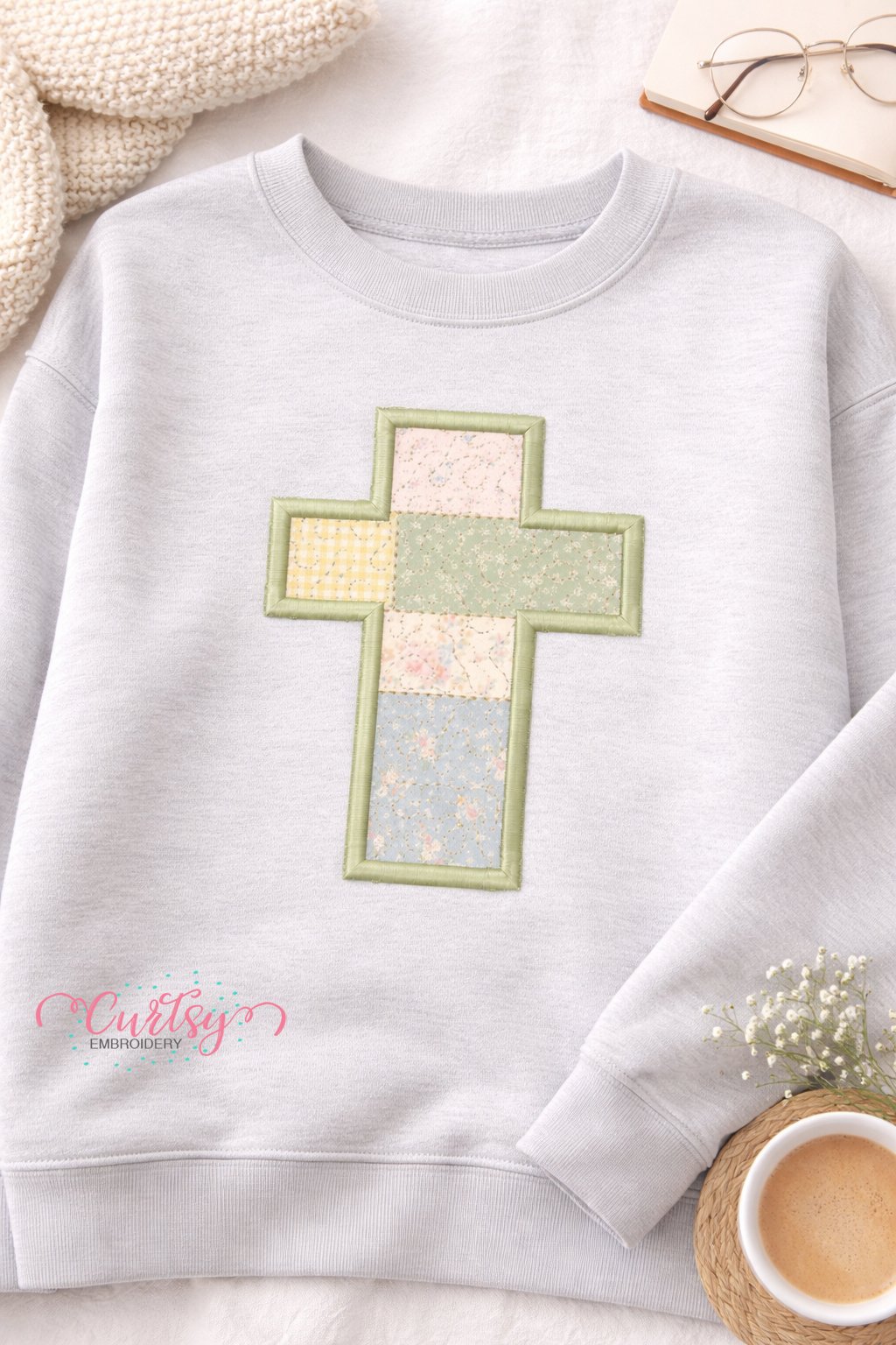 Cross Quilted Applique Design _ Logo 1