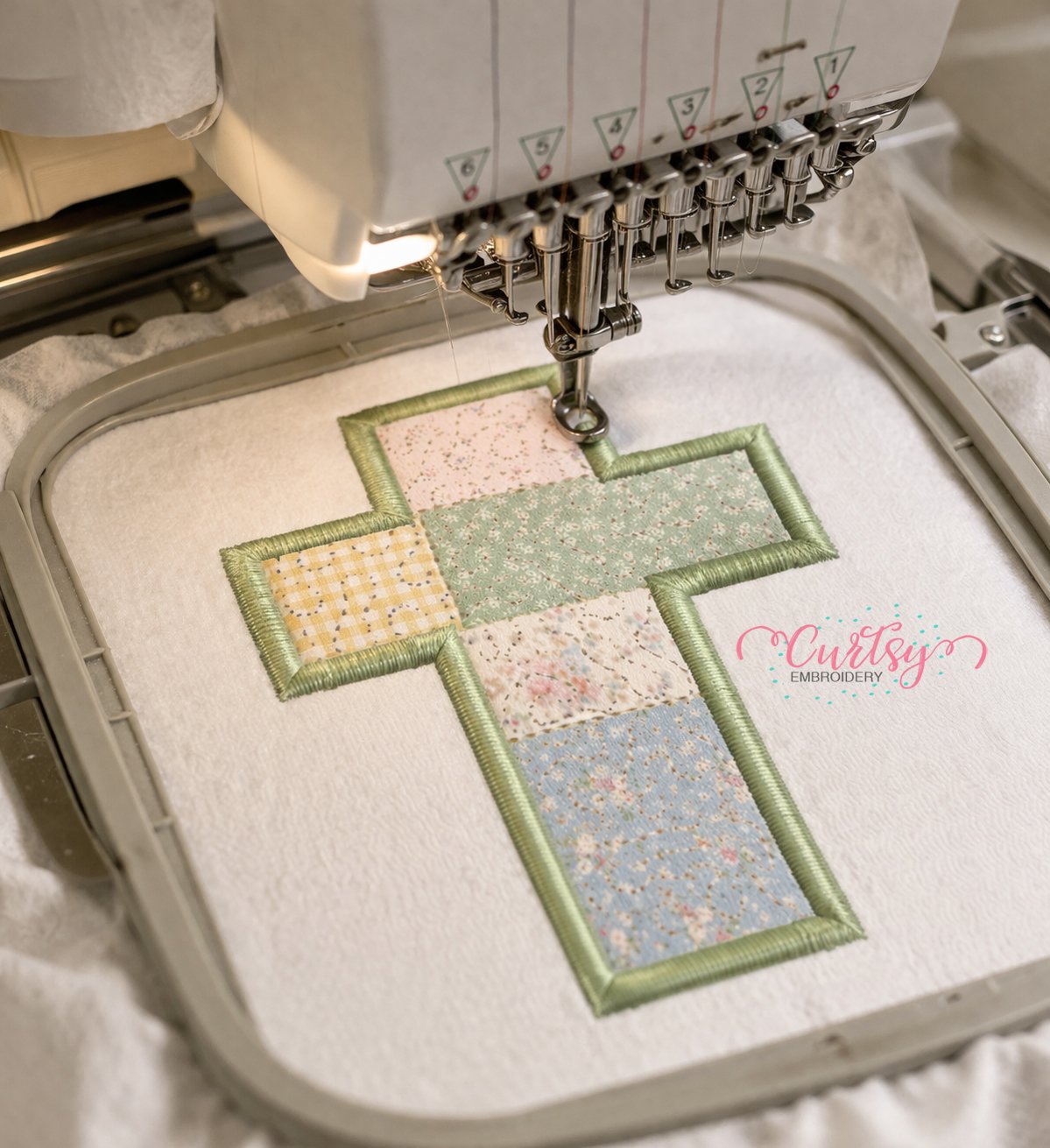 Cross Quilted Applique Design _ Logo 3