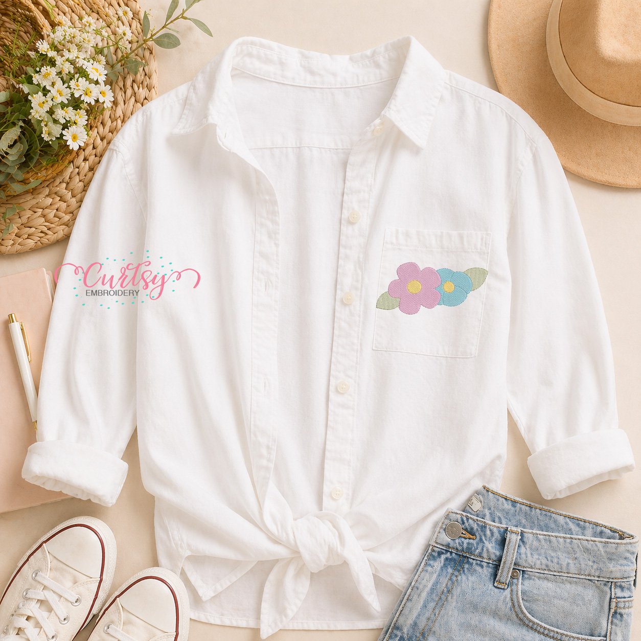 Flowers Quick Stitch Embroidery Design _ Logo 1