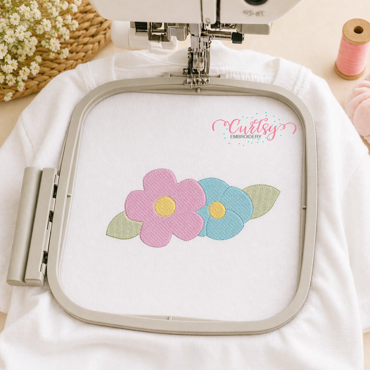 Flowers Quick Stitch Embroidery Design _ Logo 3