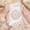 Scalloped Floral Frame Applique Design _ Logo 4